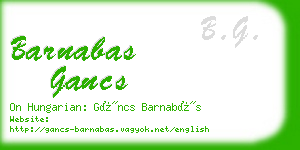 barnabas gancs business card